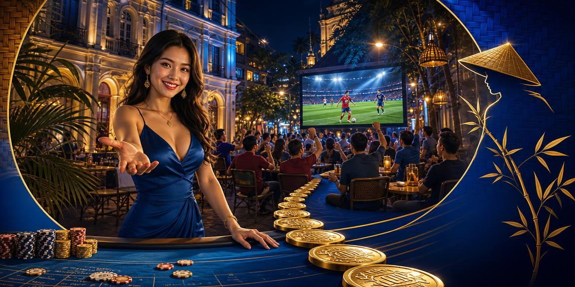 Người hâm mộ bóng đá tại Hồ Chí Minh với nón lá trong bối cảnh cá cược có kiểm soát